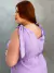 Vestido Longo Decote V Amarração Feminino Plus Size - comprar online