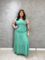 Vestido Longo Decote V Amarração Feminino Plus Size