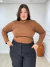 Blusa Feminina Gola Alta Manga Longa Plus Size
