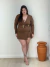 Macaquinho Feminino Manga Longa Anarruga Com Cinto Plus Size - loja online