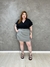 Short Saia Feminino Alfaiataria Botão Encapado Lateral Plus Size