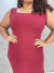 Vestido Feminino Canelado Detalhe Atrás Plus Size