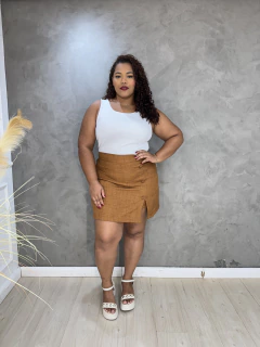 Short Saia Feminino Duna Com Linho Plus Size - comprar online