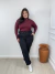Blusa Feminina Gola Alta Manga Longa Plus Size na internet