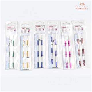 Par de Agulhas Circulares Intercambiáveis para Tricô SmartStix Longas (3mm)