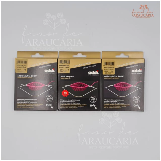 Trio de Agulhas Circulares Fixas para Tricô 21cm AddiCrasyTrio (2mm)