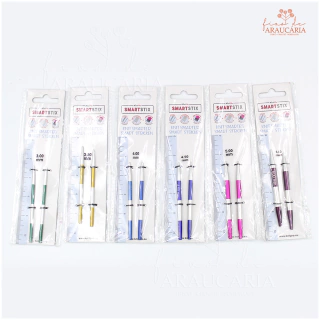 Par de Agulhas Circulares Intercambiáveis para Tricô SmartStix Curtas (3mm)