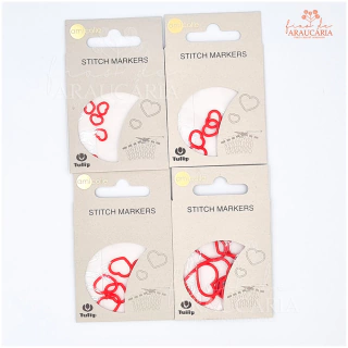 7 Marcadores de Pontos Coração Tulip (P Vermelho)