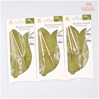 Agulhas Circulares para Tricô Cabo Fixo 60cm Knina Swivel (3mm)
