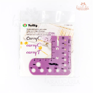 Régua Gabarito de Amostras e Agulhas com Cortador de Fios Tulip (M)