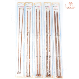 Par de Agulhas Retas para Tricô 35cm Ginger (3mm)