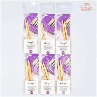 Par de Agulhas Circulares Intercambiáveis para Tricô Carry-C Curtas (3.25mm)