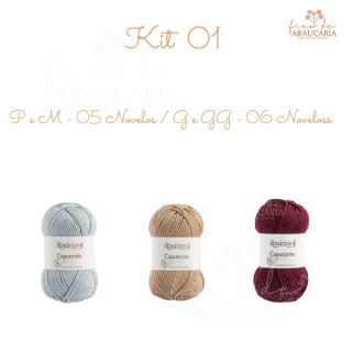 Kit TJ Misterioso Retiro Tricotando Idéias 2025 Capuccino (P ou M (5 novelos), Kit 1)