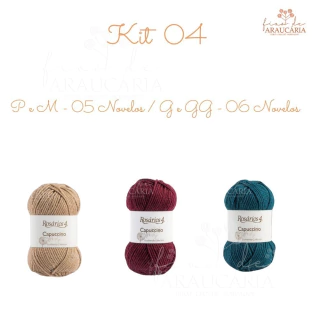 Kit TJ Misterioso Retiro Tricotando Idéias 2025 Capuccino (P ou M (5 novelos), Kit 4)