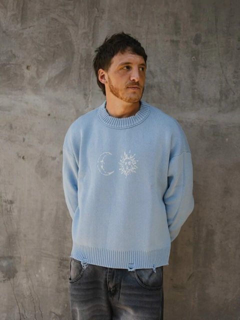 SWEATER BIGGER CMMNTY KNIT CELESTE (06017)