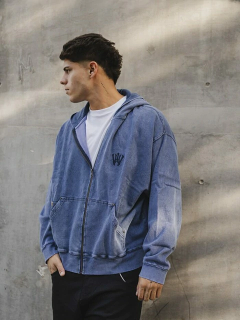 CAMPERA LONG ZIP DENIM PURPLE (05815)