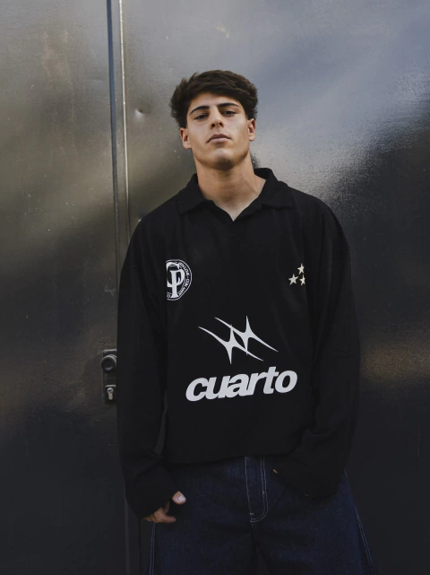 CHOMBA ML PIQUE 10 CP BOXY NEGRA (05979)