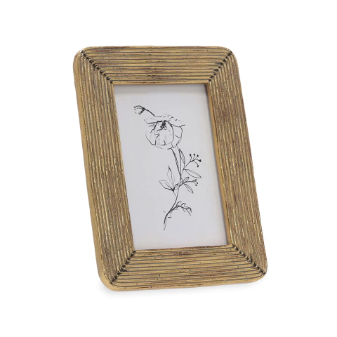 Porta Retrato Canelado em Polirresina Dourado - 10X15 - comprar online