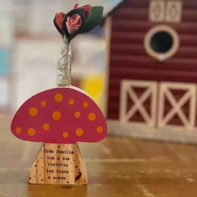 Mini Vaso Cogumelo Toda Familia historia