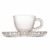 Conjunto 4 Xícaras de Café de Cristal com Pires Coração Pearl 85ml - comprar online