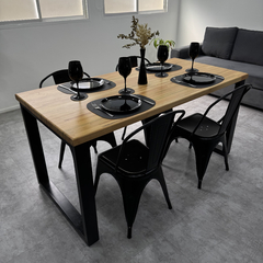 Mesa "Aluche" Madera de Eucalipto 150x80 N - Cuarenta Home & Deco