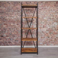 BIBLIOTECA MEDIANA 60X35X180 Hierro y Madera - comprar online