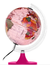 Globo Terrestre Politico 21cm Mapa Mundi Led Aquarela Rosa