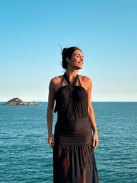 Saida | Vestido Tule - Pala Dupla Franzida na Lateral