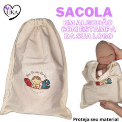 Sacola em algodão cru com a estampa da sua LOGO