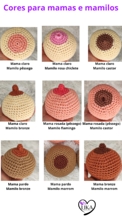 Mamas de crochê na régua ( sem ou com velcro) - LIKA
