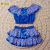 Conjuntinho saia dois babados 2024 | xadrez azul royal - comprar online