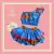 Conjuntinho ombro único | Coleção alegria junina | vermelho e azul floral