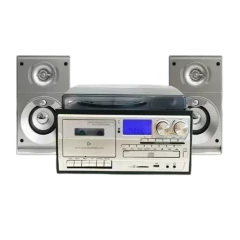 Reproductor 9 en 1 tocadiscos gris