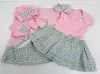 Kit Rosa estampado para bebê reborn menina até 50cm