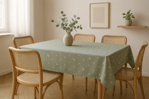 Toalha de Mesa Retangular com Saquinho de Algodão Cru - Jardim Encantado Patos - comprar online