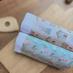 Kit 2 Panos de Prato com Saquinho Presenteável 100% Algodão - Sweet Home Vintage Love na internet