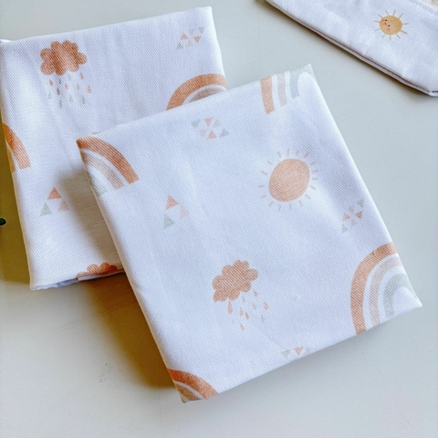 Cueiro Flanelados 100% Algodão com Saquinho Presenteável - Meu Sol - comprar online