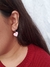 Brinco Argola Coração Acrílico Rosa - Mumi Fun