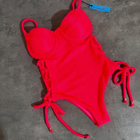 Maiô Deusa Rosa Neon Texturizado