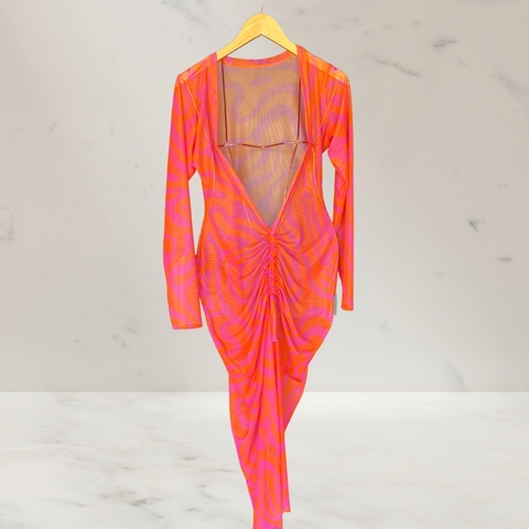 Vestido Tati Longo Pink Tangerina