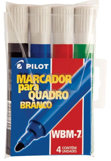 Kit Marcador Quadro Branco 4 Cores Pilot