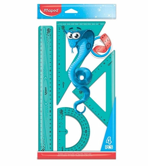 Maped 5,0 de 5 estrelas3 Análises Kit Geométrico, Maped, Twist'n Pulse, 1 Régua 30cm, 2 Esquadros 60° e 45° e 1 Transferidor 180°
