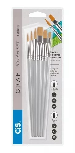 Pincel Artístico Kit - 06 Peças Graf Cis