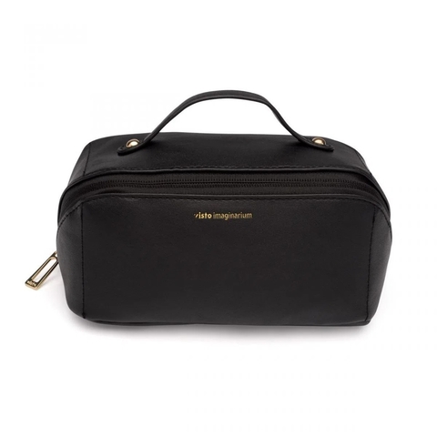 NECESSAIRE ANGLE PRETA COM DOURADO