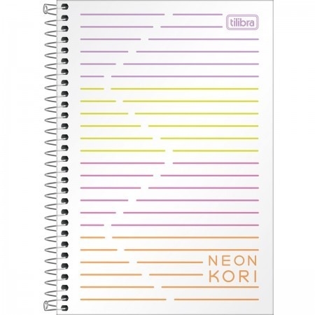 CADERNO ESPIRAL CAPA PLÁSTICA 1/4 SEM PAUTA NEON KORI 80 FOLHA