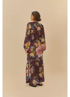 Vestido Longo Manga Jardim Delicado - loja online