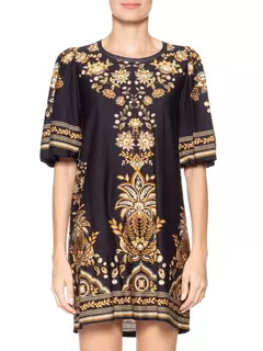Vestido Tshirt Mg Bufante Flora Abacaxi - LUAR