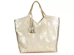 Bolsa Shopping Maxi Marla Couro dourada - comprar online
