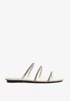 Sandalia Rasteira Tiras Glam Branca - comprar online