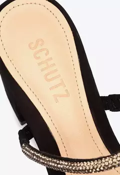 Sandalia Mule Glam Salto Bloco Preto - comprar online
